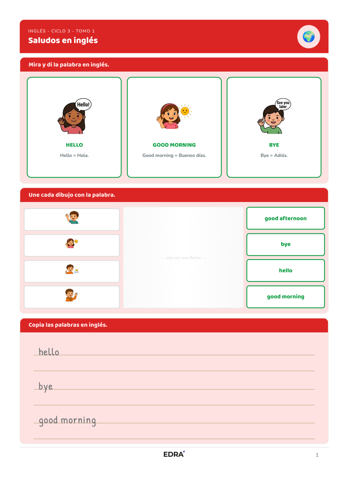 Pack Inglés (A1) — Ciclo III (6-7 años)