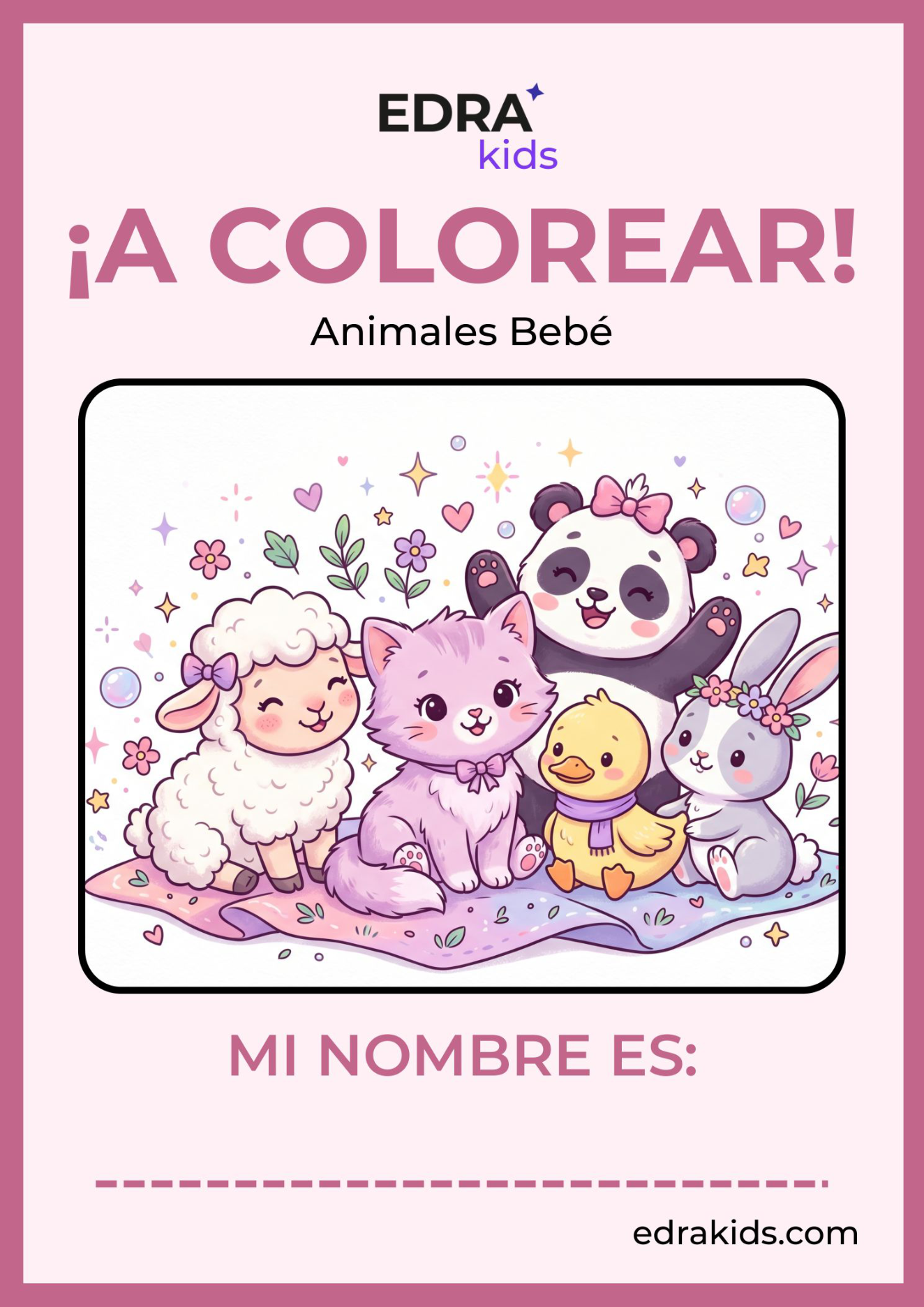 Pack Coloreables Niñas 3-5 años · Animales · Flores · Magia