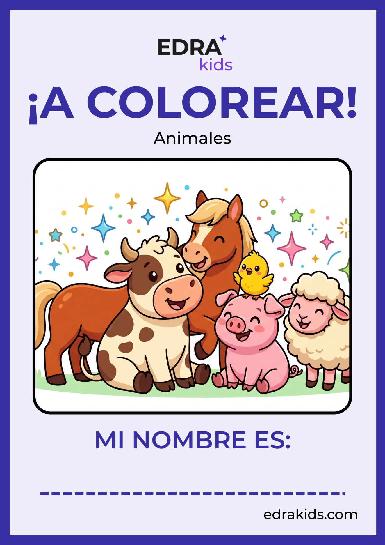 Pack Coloreables Niños 3-5 años · Animales · Comida · Transportes