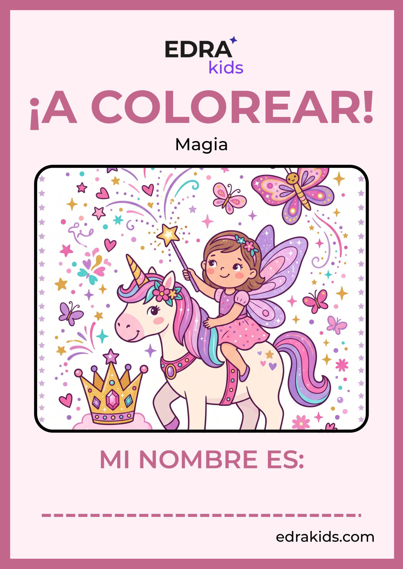 Pack Coloreables Niñas 3-5 años · Animales · Flores · Magia